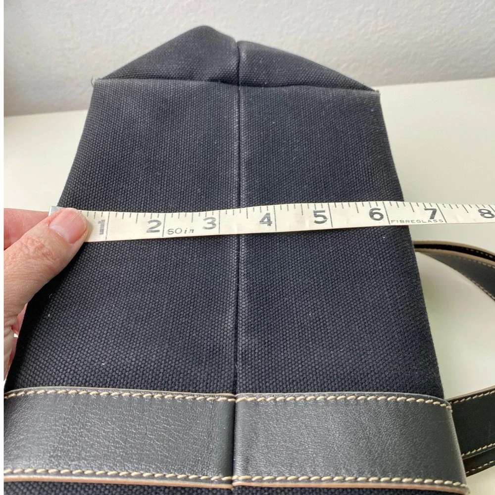 Salvatore Ferragamo Vara Ribbon Black‎ Canvas Leather Trimmed Tote Handbag Purse